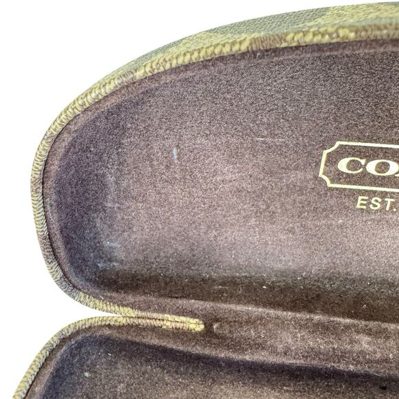 COACH Signature C Monogram Brown Hard Clamshell Eyeglass Case - Picture 4 of 6